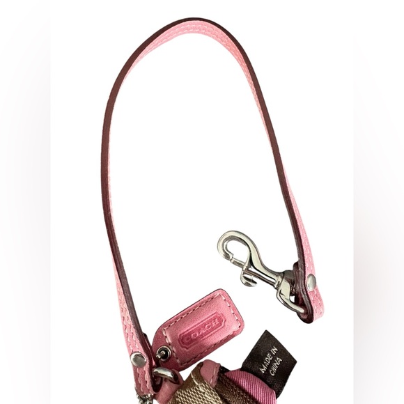 COACH 2005 Signature Double Pocket Wristlet Khaki Pink Trim – Vintage EUC - Picture 11 of 11